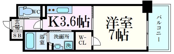 ラルジュ皆実の物件間取画像